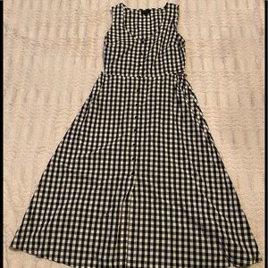 Who What Wear Black Checkered Sleeveless Dress